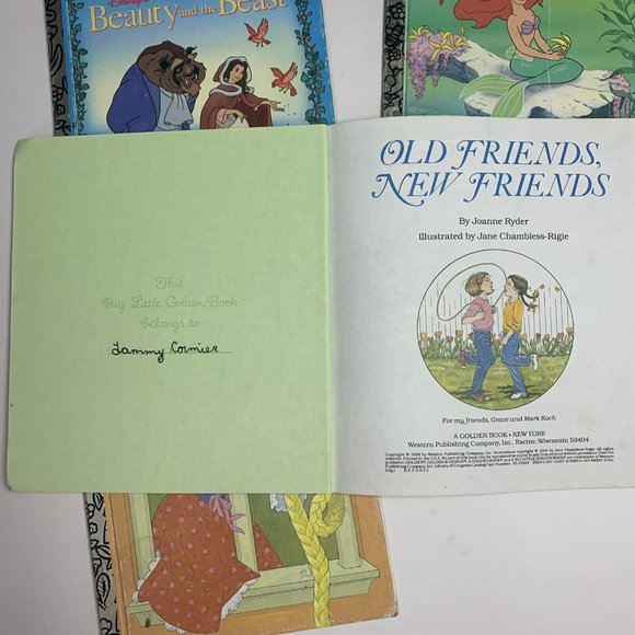 Little Golden Book Lot of 4 Disney Princess Books Belle Ariel Rapunzel - Picture 6 of 6